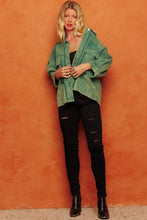 Load image into Gallery viewer, Oddi Boxy Silhouette Solid Color Corduroy Jacket in Washed Jade