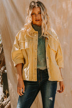 Load image into Gallery viewer, Oddi Boxy Silhouette Solid Color Corduroy Jacket in Washed Yellow