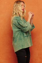 Load image into Gallery viewer, Oddi Boxy Silhouette Solid Color Corduroy Jacket in Washed Jade