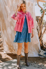 Load image into Gallery viewer, Oddi Boxy Silhouette Solid Color Corduroy Jacket in Washed Fuchsia