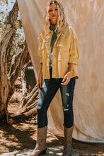 Load image into Gallery viewer, Oddi Boxy Silhouette Solid Color Corduroy Jacket in Washed Yellow