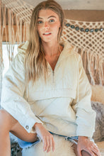 Load image into Gallery viewer, And the Why Padded Quilted Pullover Hooded Jacket in Cream