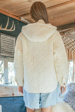 Load image into Gallery viewer, And the Why Padded Quilted Pullover Hooded Jacket in Cream