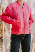 Load image into Gallery viewer, Oddi Quilted Bomber Jacket in Washed Fuchsia