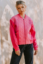 Load image into Gallery viewer, Oddi Quilted Bomber Jacket in Washed Fuchsia