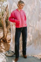Load image into Gallery viewer, Oddi Quilted Bomber Jacket in Washed Fuchsia