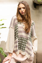 Load image into Gallery viewer, POL American Pattern Hooded Lightweight Sweater Top in Olive/Ash Mauve Shirts & Tops POL