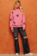 Load image into Gallery viewer, Oddi Leopard Printed Star Patch Top in Washed Fuchsia