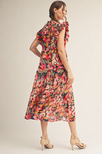 Load image into Gallery viewer, Jodifl Mixed Print Chiffon Midi Dress in Multi Mix