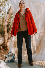 Load image into Gallery viewer, Oddi Solid Color Quilted Jacket with Hood in Light Rust