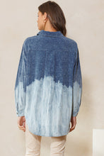 Load image into Gallery viewer, Oddi Dip Dye Bleach Corduroy Top in Washed Navy