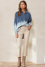 Load image into Gallery viewer, Oddi Dip Dye Bleach Corduroy Top in Washed Navy