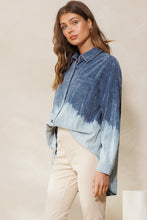 Load image into Gallery viewer, Oddi Dip Dye Bleach Corduroy Top in Washed Navy