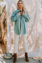 Load image into Gallery viewer, Oddi Terry Knit Jacket with Contrasting Stitching in Washed D Sage