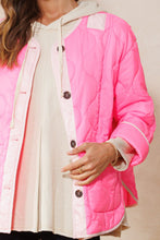 Load image into Gallery viewer, Oddi Solid Color Lightweight Jacket with Contrasting Trim in Neon Pink
