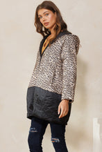 Load image into Gallery viewer, Oddi Leopard Printed Padded Jacket in Taupe