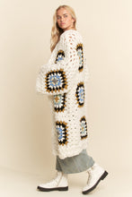 Load image into Gallery viewer, Davi & Dani Granny Square Crochet Cardigan in White Multi