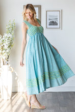 Load image into Gallery viewer, Oli & Hali Midi Dress with Frilled Details in Aqua