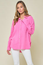 Load image into Gallery viewer, Wisteria Lane Solid Color Textured Gauze Top in Hot Pink