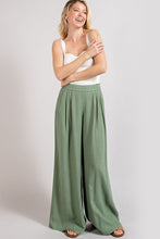 Load image into Gallery viewer, ee:some Pintuck Wide Leg Pants in Sage