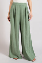 Load image into Gallery viewer, ee:some Pintuck Wide Leg Pants in Sage