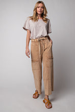 Load image into Gallery viewer, Easel Mineral Washed Terry Knit Pants in Camel Pants Easel