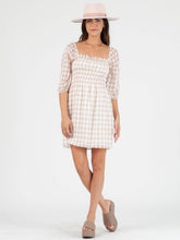 Load image into Gallery viewer, Lucca Couture EMMA Mini Dress in Blush Gingham Dresses Lucca Couture