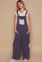 Load image into Gallery viewer, POL Loose Fit Jumpsuit with Floral Patchwork Details in Ink Navy