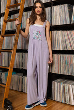 Load image into Gallery viewer, POL Loose Fit Jumpsuit with Floral Patchwork Details in Lilac