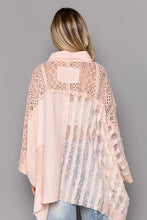 Load image into Gallery viewer, POL Contrasting Multi Fabric Top in Light Peach Shirts & Tops POL Clothing