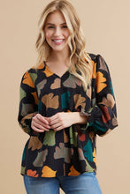 Load image into Gallery viewer, Jodifl Ginkgo Leaves Print Top in Black Shirts & Tops Jodifl