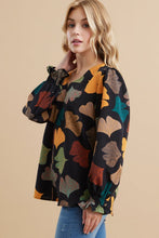 Load image into Gallery viewer, Jodifl Ginkgo Leaves Print Top in Black Shirts & Tops Jodifl