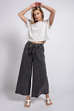 Load image into Gallery viewer, Easel Washed Terry Knit Wide Leg Pants in Black Pants Easel