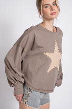 Load image into Gallery viewer, Easel Suede Patch Cotton Jersey Top in Ash Shirts & Tops Easel