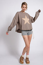 Load image into Gallery viewer, Easel Suede Patch Cotton Jersey Top in Ash Shirts & Tops Easel