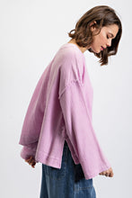 Load image into Gallery viewer, Easel Long Sleeve Cotton Gauze Top in Lilac Pink Shirts & Tops Easel