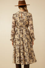 Load image into Gallery viewer, Hayden Floral Print Tiered Dress in Taupe