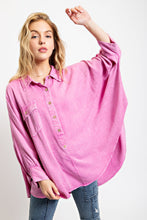 Load image into Gallery viewer, Easel OVERSIZED Solid Color Dolman Sleeve Top in Orchid