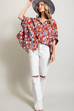 Load image into Gallery viewer, ee:some OVERSIZED Mixed Print Top in Terracotta