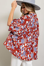 Load image into Gallery viewer, ee:some OVERSIZED Mixed Print Top in Terracotta