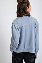 Load image into Gallery viewer, Easel Solid Color Stone Washed Zip Up Jacket in Faded Blue