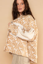 Load image into Gallery viewer, POL Floral Pattern Panel Jacquard Shacket in Latte Multi Shacket POL Clothing