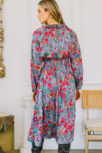 Load image into Gallery viewer, Oddi Floral Print Midi Dress in Green Multi