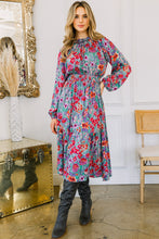 Load image into Gallery viewer, Oddi Floral Print Midi Dress in Green Multi