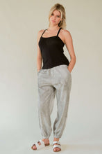 Load image into Gallery viewer, Davi & Dani Mineral Washed Joggers with Rhinestones in Grey