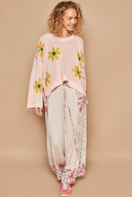 Load image into Gallery viewer, POL Hooded Chenille Sweater with Berber Flower Pattern in Pink Mojito