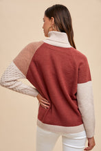 Load image into Gallery viewer, AnnieWear Multi Colored Mixed Textured Knit Sweater in Mocho Combo