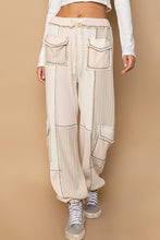 Load image into Gallery viewer, POL Color Block Knit Joggers in Cream