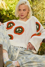 Load image into Gallery viewer, POL Berber Peace Sign Sweater in Cream