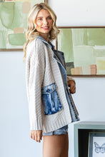 Load image into Gallery viewer, Veveret Denim and Knit jacket in Cream/Denim